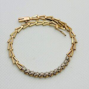 14k Solid Gold And Diamond Bracelet